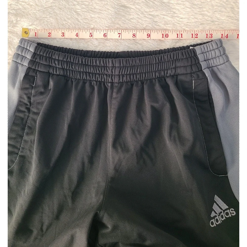 Adidas Mens Track Pants Black Gray Mesh Side Stripe Athletic Sweatpants AA2898 M